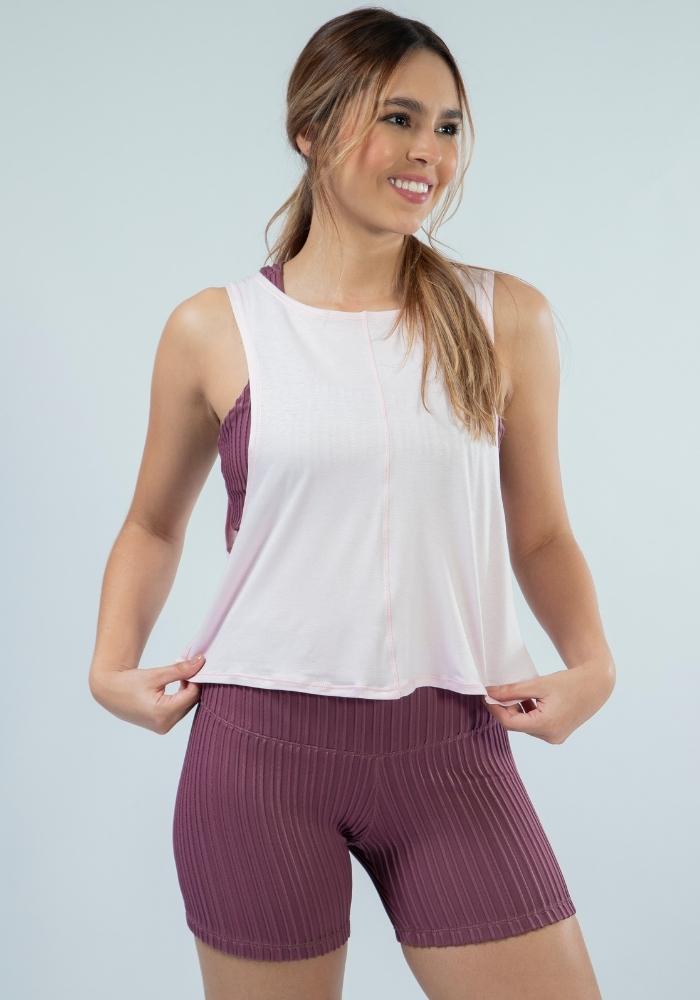 Camisa Corta Deportiva Rosa