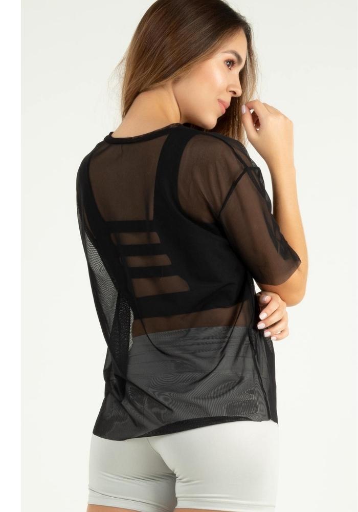 Blusa Deportiva manga corta transparente